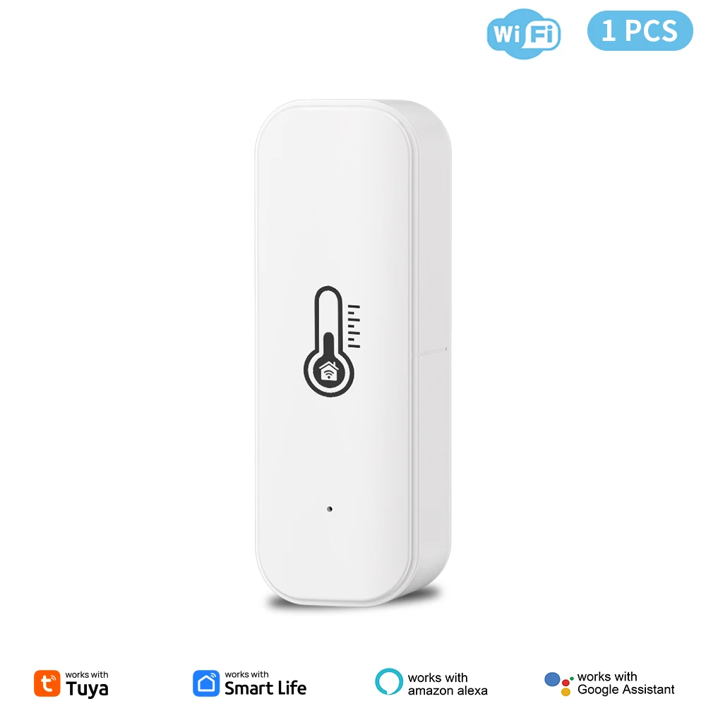 

Датчик температуры и влажности Tuya Wi-Fi, удаленный монитор Smart Life для умного дома, работы с Alexa Google Assistant