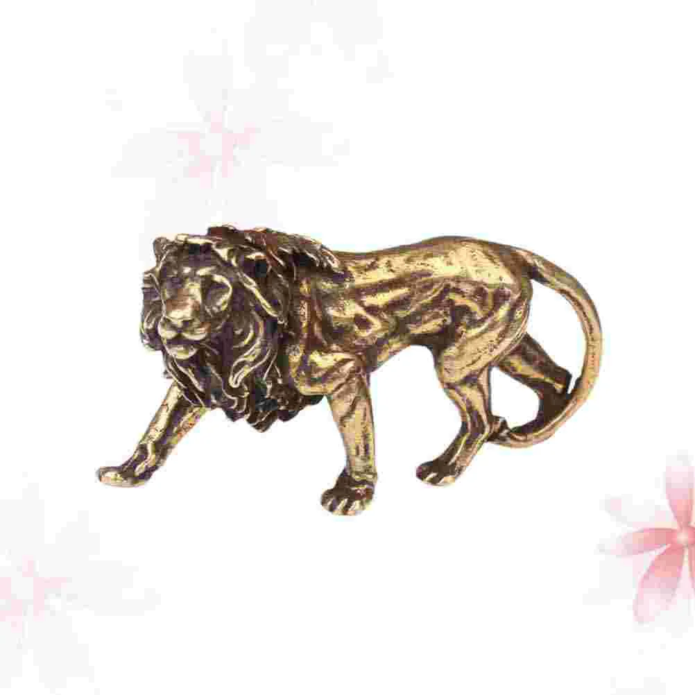 

1pc Lion Design Pendant Keyring Decoration Solid Copper Ornament Festival Gift DIY Handicraft Supply