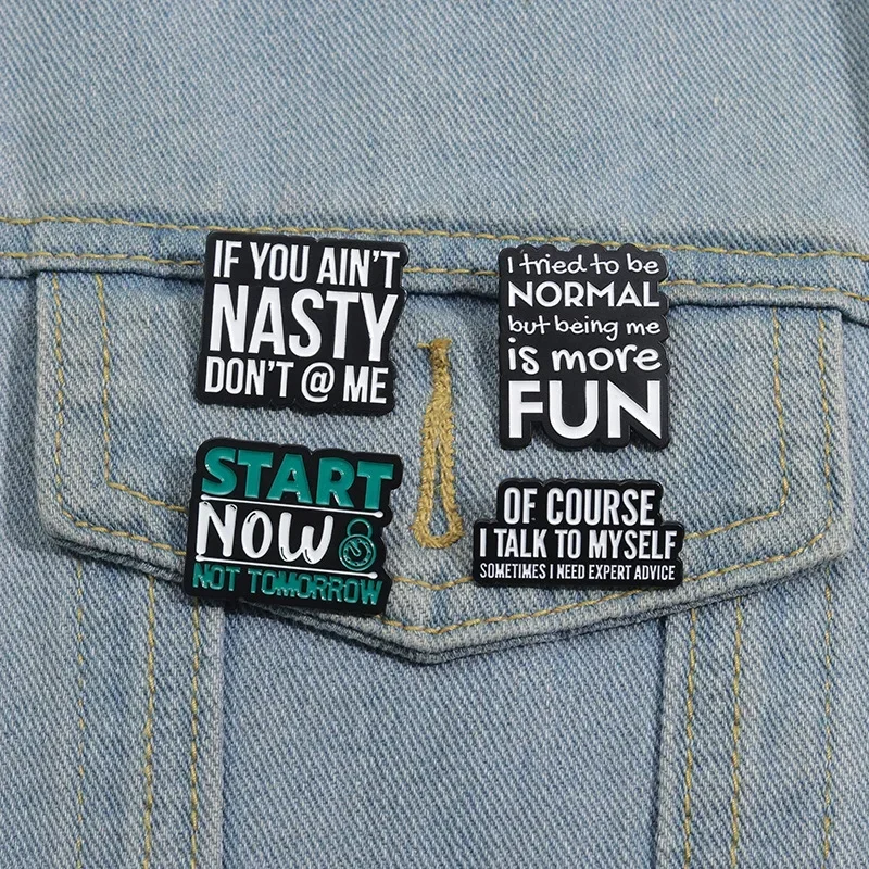 Эмалированные булавки Название сейчас не завтрашнее вдохновляющие фразы если вы