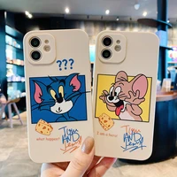 cartoon cute cat mouse cases for iphone 13 12 pro max mini 11 pro max x xr xs max se 2020 8 7 6 6s plus 5 silicone phone cover