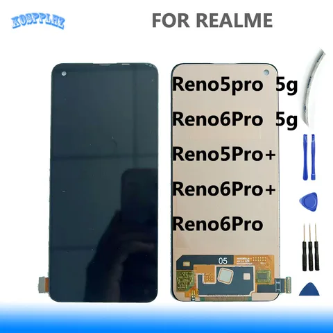 For Oppo Reno 5 Pro 5G Reno 6 Pro 5G Reno5 PRO PLUS Reno6pro LCD screen touch digitalizer without tools fingerprint sensors