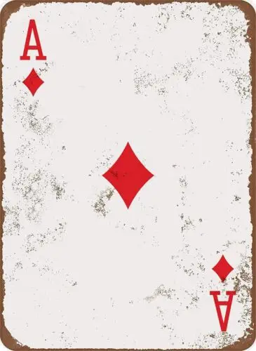 Eveokoki металлический знак 8x12 дюймов-Ace of бриллианты фотомужская пещера