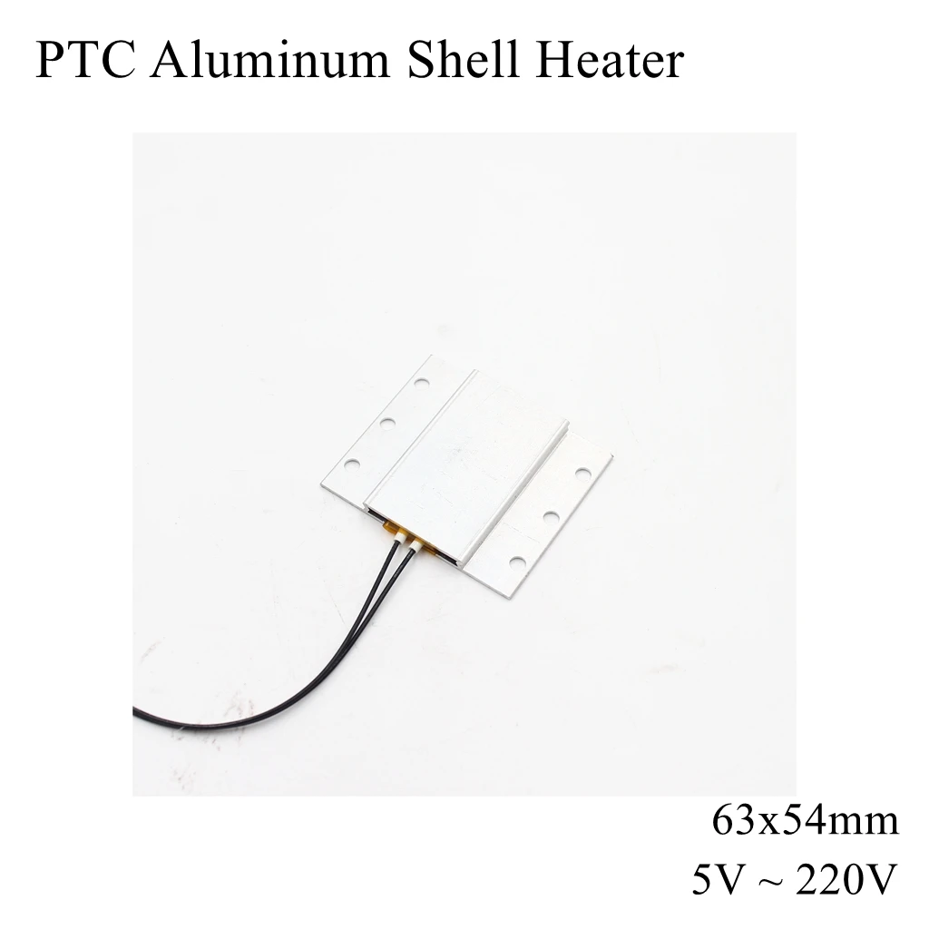 

63x54mm 12V 24V 110V 220V PTC Aluminum Shell Heater Constant Thermostat Thermistor Ceramic Air Heating Sensor Egg Incubator