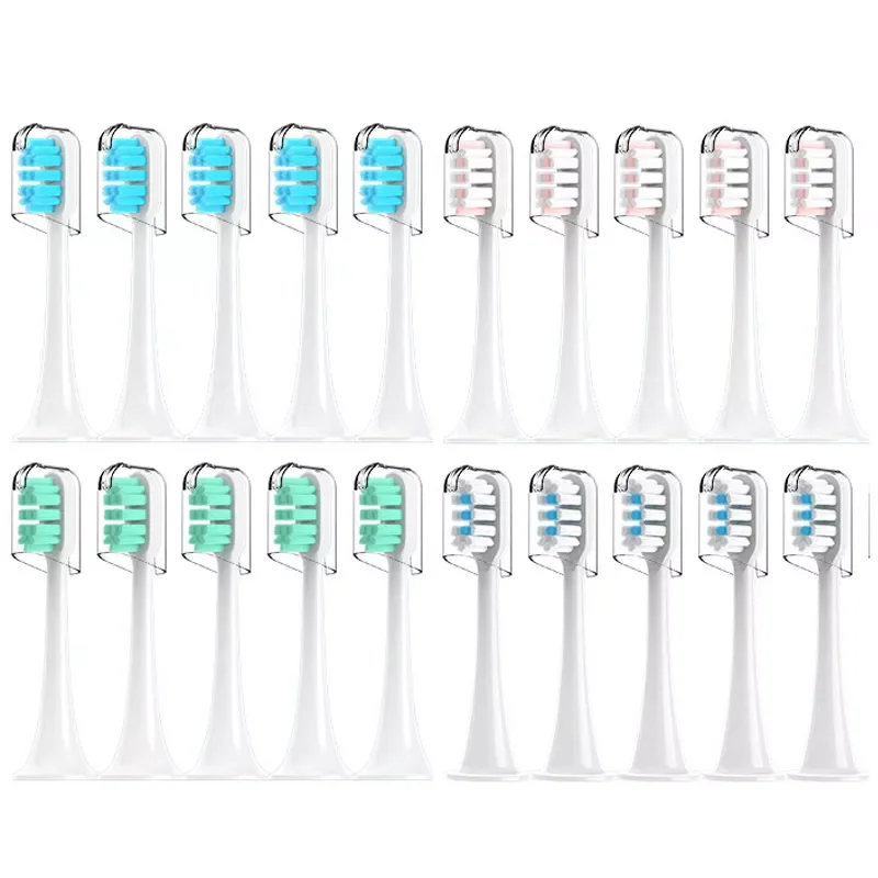 

For xiaomi Mijia T300/T500/T700 Sonic Electric Toothbrush Heads Replaceable Refill Nozzles 4 Colors with Anti-Dust Caps 4/20Pcs