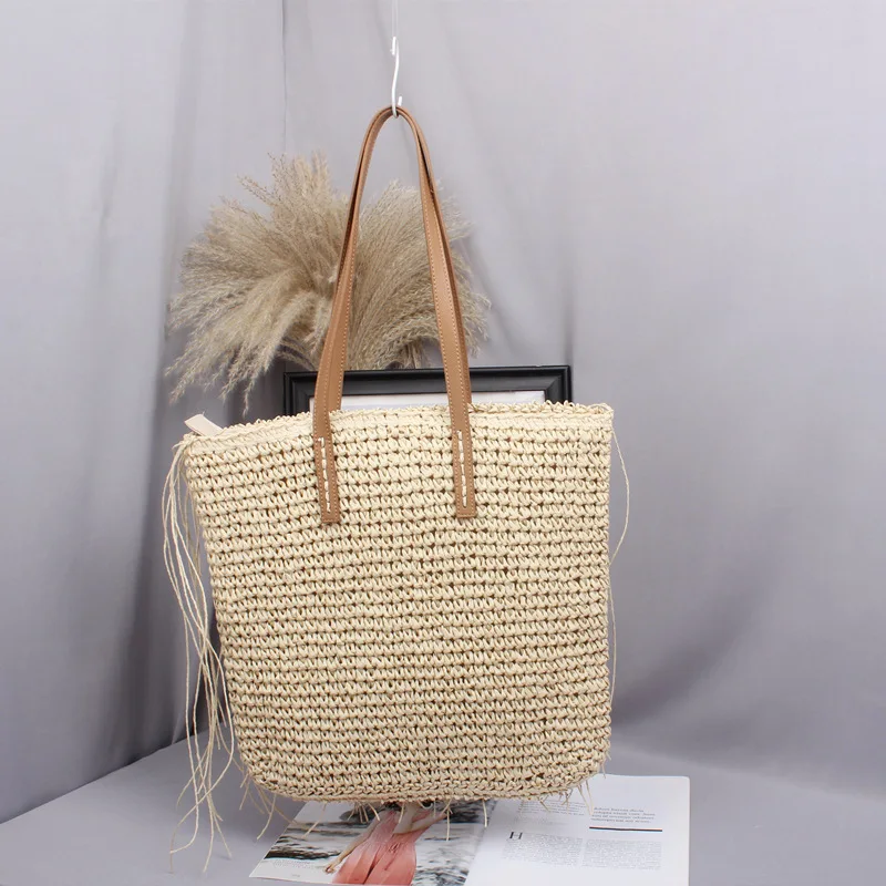 Large Capacity Straw Woven Tote Bag for Ladies