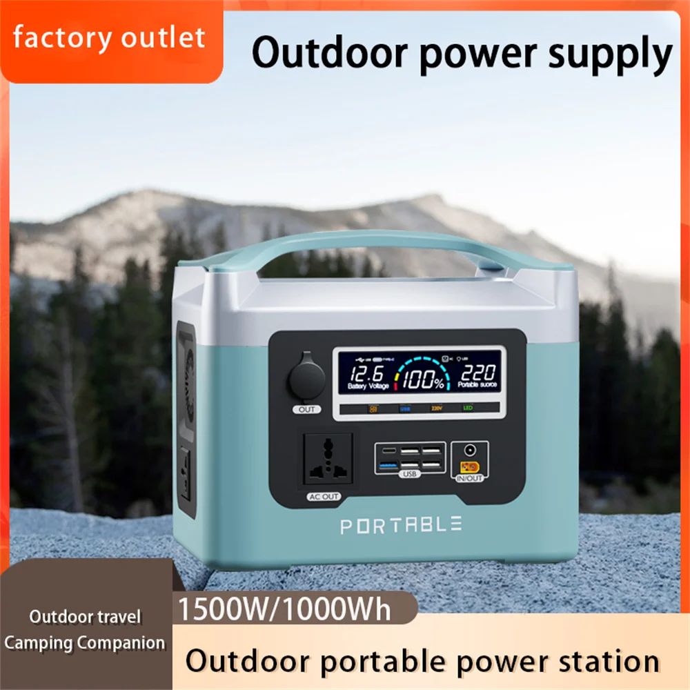 

1500W 220V Camping Portable Power Supply Is Used To Set Up Outdoor Power Supply for Street Stalls in Blackout Night Markets