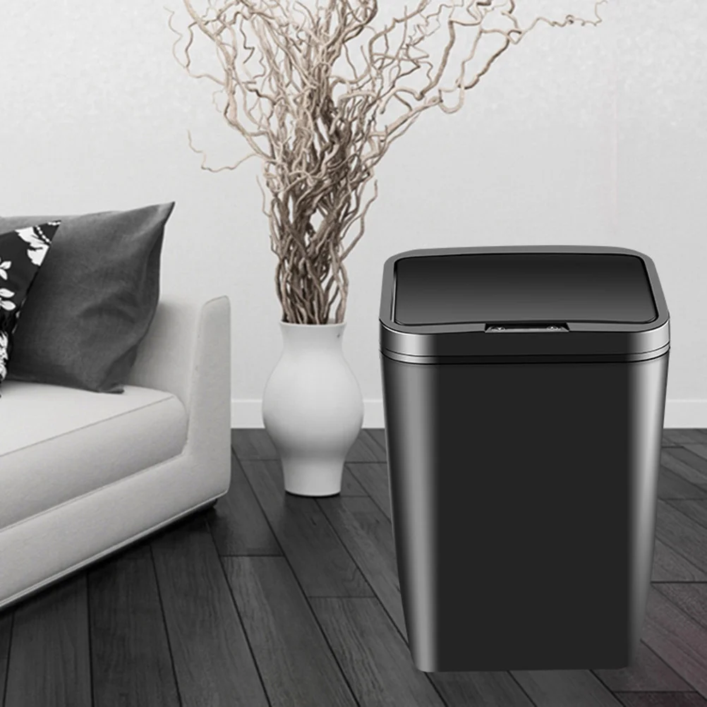 

Inductive Trash Can Trash Bin Automatic Smart Sensor Kitchen Bathroom Rubbish Bin Garbage Can Waste Bin without (Black) Sensory