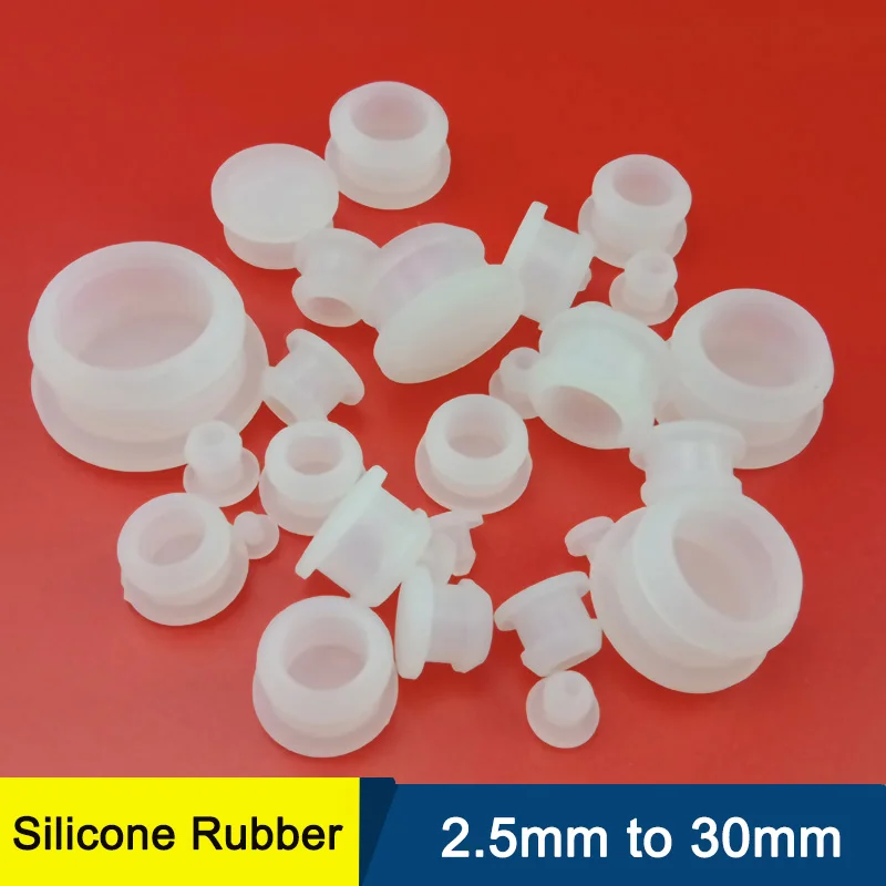 

Transparent Silicone Rubber Hole Caps 2.5mm to 30mm T Type Plug Cover Snap-on Gasket Blanking End Caps Seal Stopper Solid/Hole