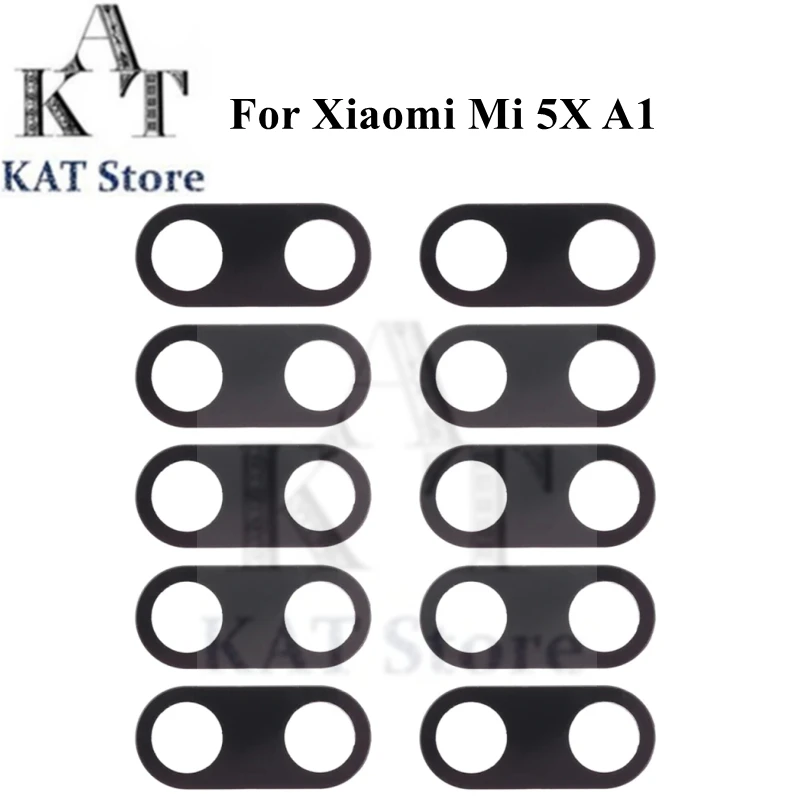 

Стеклянный объектив задней камеры с клейкой поверхностью без рамки, 10 шт., запасные части для смартфонов Xiaomi Mi5X, Mi 5X, A1