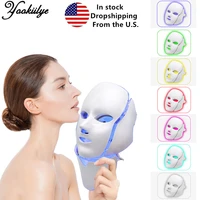7 colors led facial mask photon therapy mask with neck anti acne wrinkle removal skin rejuvenation lifting face skin care tools