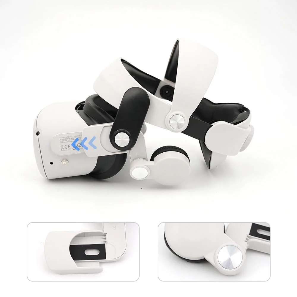 Head Strap Ear Muffs For Oculus Quest 2 Elite Strap VR Headset Enhanced Sound Adjustable Comfort Replacement Quest2 Accessories