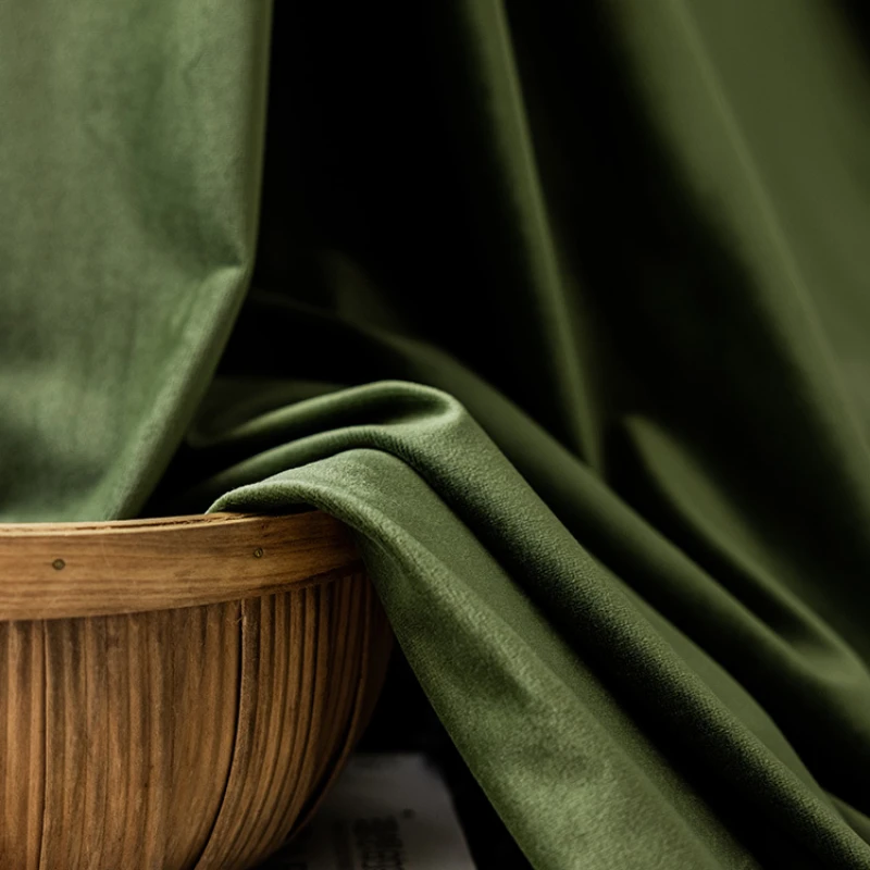 Современные роскошные оливково-зеленые бархатные шторы для гостиной спальни
