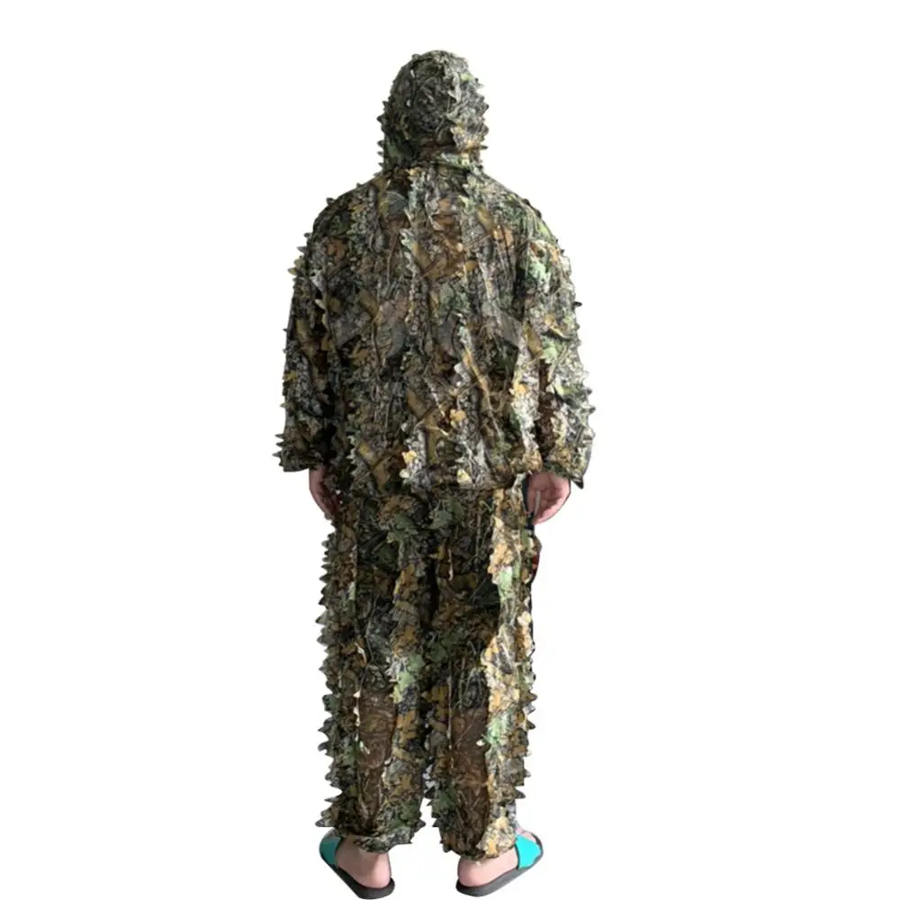 

Adult 3D Leaves Bionic Camouflage Hunting Ghillie Suit Durable CS Shooting Suit Breathable Tactical Military Combat Clothes Set