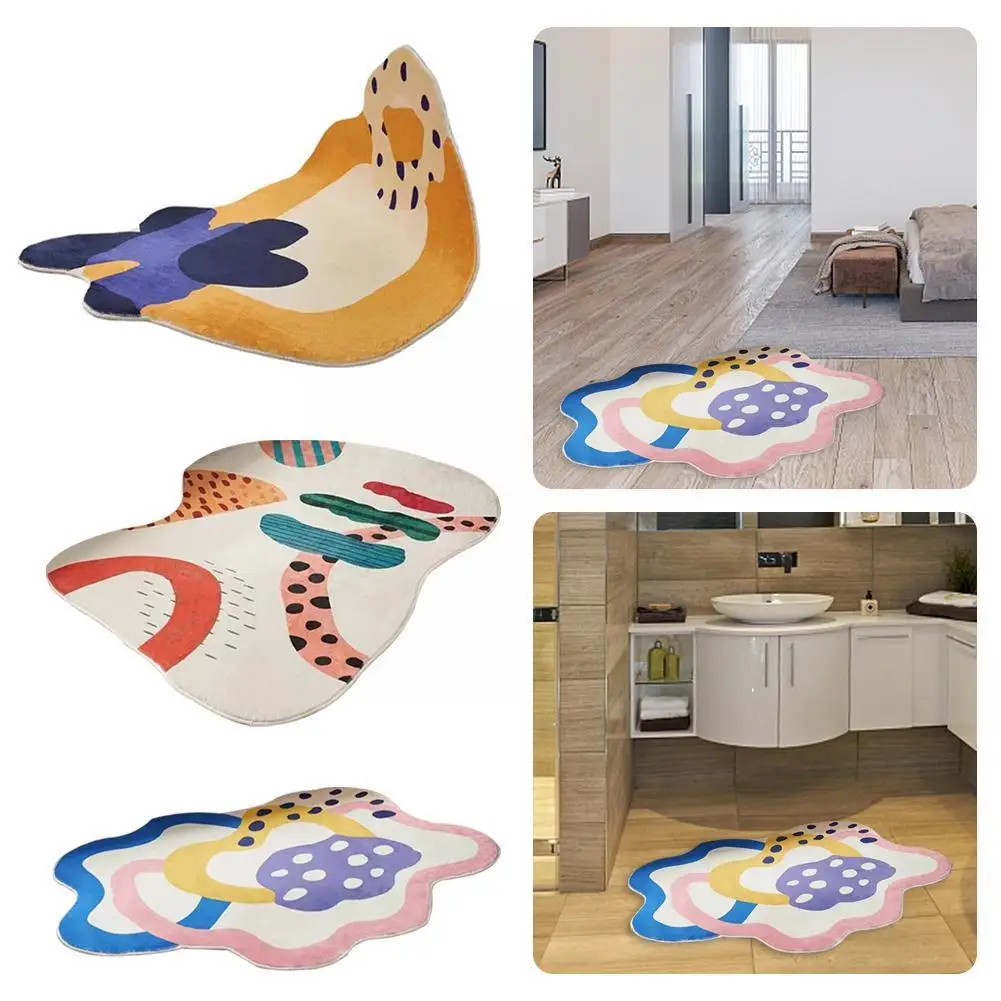 

Carpet Living Room Coffee Table Bedroom Bedside Blanket Imitation Cute Plush Soft Cashmere Thickened Irregular Girl Fluffy N0M4