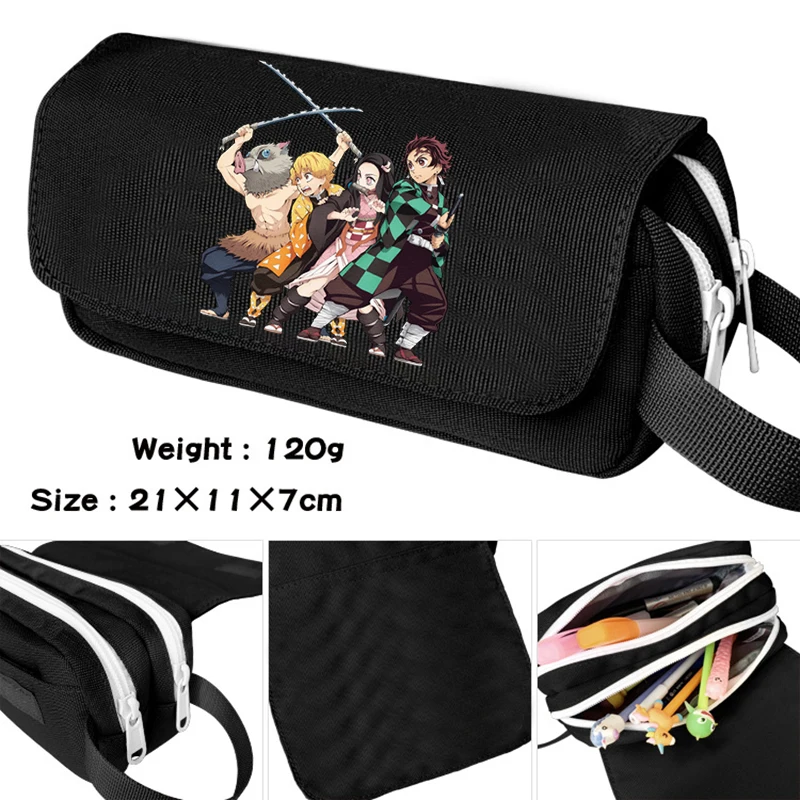 

Anime Demon Slayer Pencil Case Cartoon Tanjirou High Capacity Stationery Box Nezuko School Supplies Zenitsu Inosuke Pencil Bags