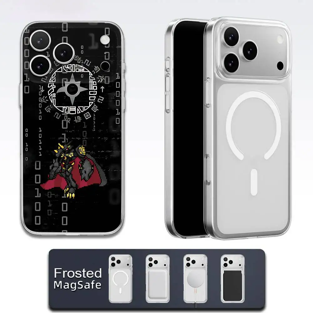 Фото O-Omnimon для iPhone 17, 16, 15, 14, 13, 12, 11, Pro, Max, Plus: Прозрачный белый чехол для телефона с магнитной беспроводной зарядкой №5