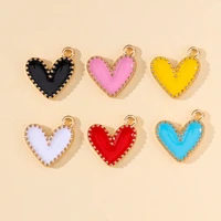 20pcs 1314mm colorful enamel love hearts charms pendants for diy jewelry necklaces earrings making accessories craft supplies