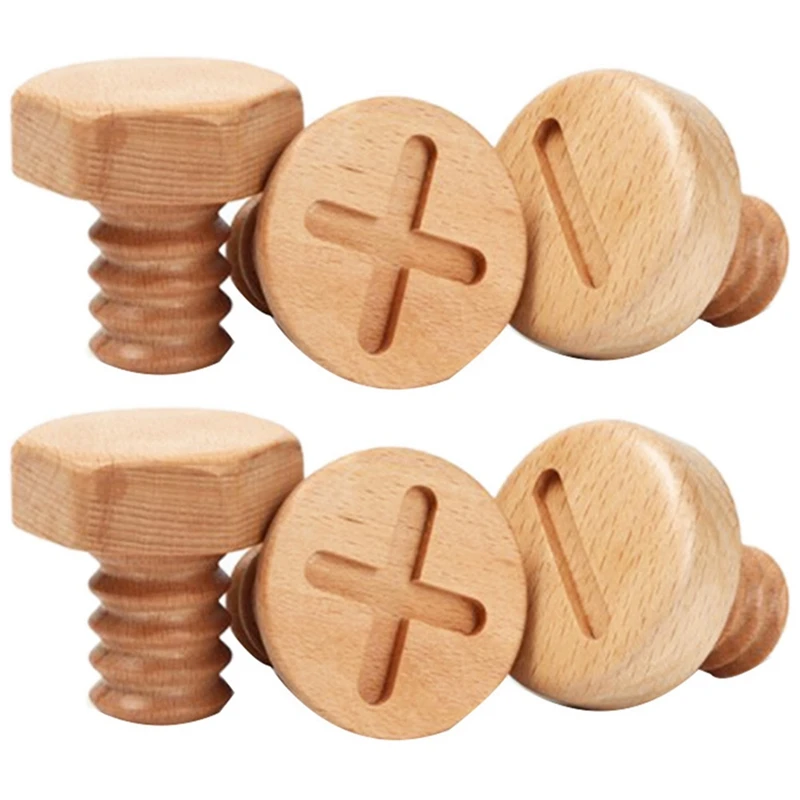 

2X Wooden Hook Clothes Coat Hook Screw Design Beech Wood Key Rack Wall Hanging Key Rack Nordic Home Coat Rack