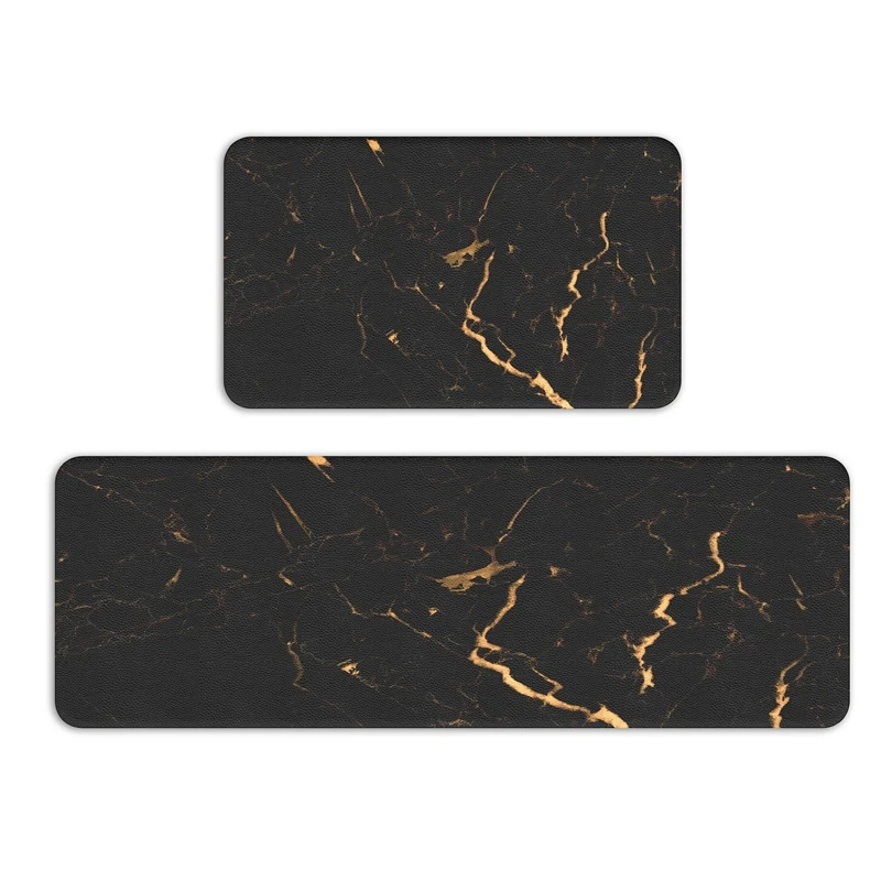 

BESTPRO PU Kitchen Mats Waterproof Oilproof Kitchen Floor Mats Marble Pattern Non-slip Foot Mats Rugs for Living Room Bathroom