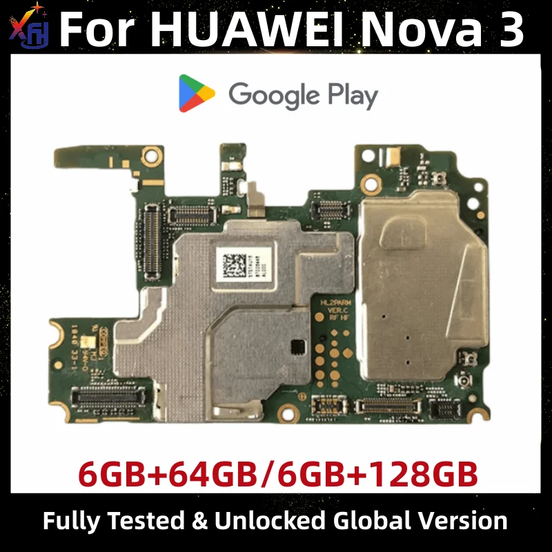 

Original Unlocked Mainboards For HUAWEI NOVA 3 Nova3 Motherboard Logic Board With Full Chips 64GB 128GB Global Version