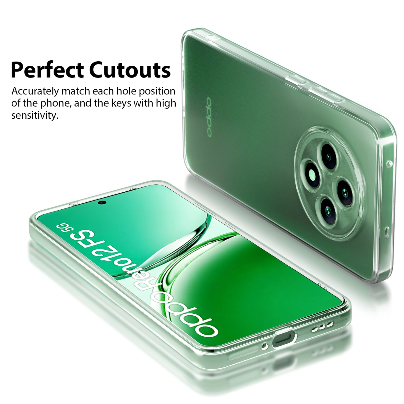 Мягкий силиконовый прозрачный чехол для телефона OPPO Reno 12 FS противоударный бампер