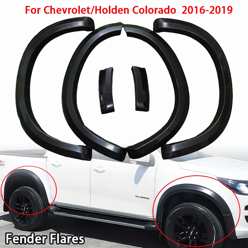 Фото Расширения крыльев, брызговики для Chevrolet Colorado/Holden Colorado 2016-2019, матовый черный АБС-пластик, чехлы на колесные арки №1