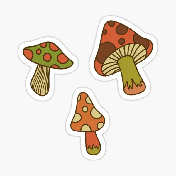 

5 шт., детские наклейки с принтом грибов на окно