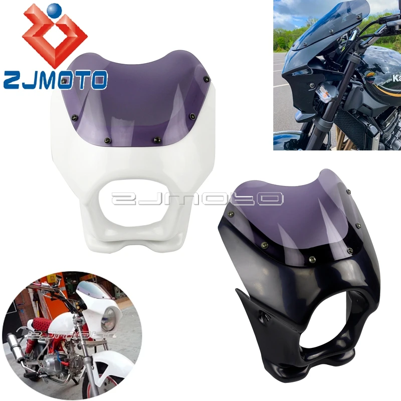 Мотоциклетная белая маска для фары передняя обтекатель Honda Monkey APE50 100 CB50 DAX GSX125E AR50