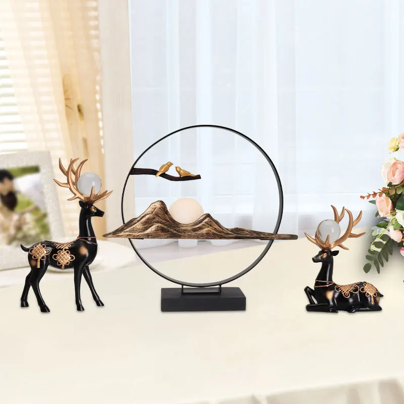 

Home Decoration Crafts Modern Deer Statue Art Set Nordic Animal Sculpture Living Room Desk Decoration Holiday Gift