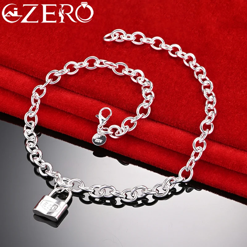 Ожерелье-цепочка ALIZERO из серебра 925 пробы с квадратным замком для мужчин и женщин