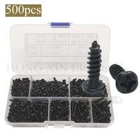 500pcs m3 phillips pan head screws self tapping drilling screws assortment kit carbon steel 6810121618 20mm length