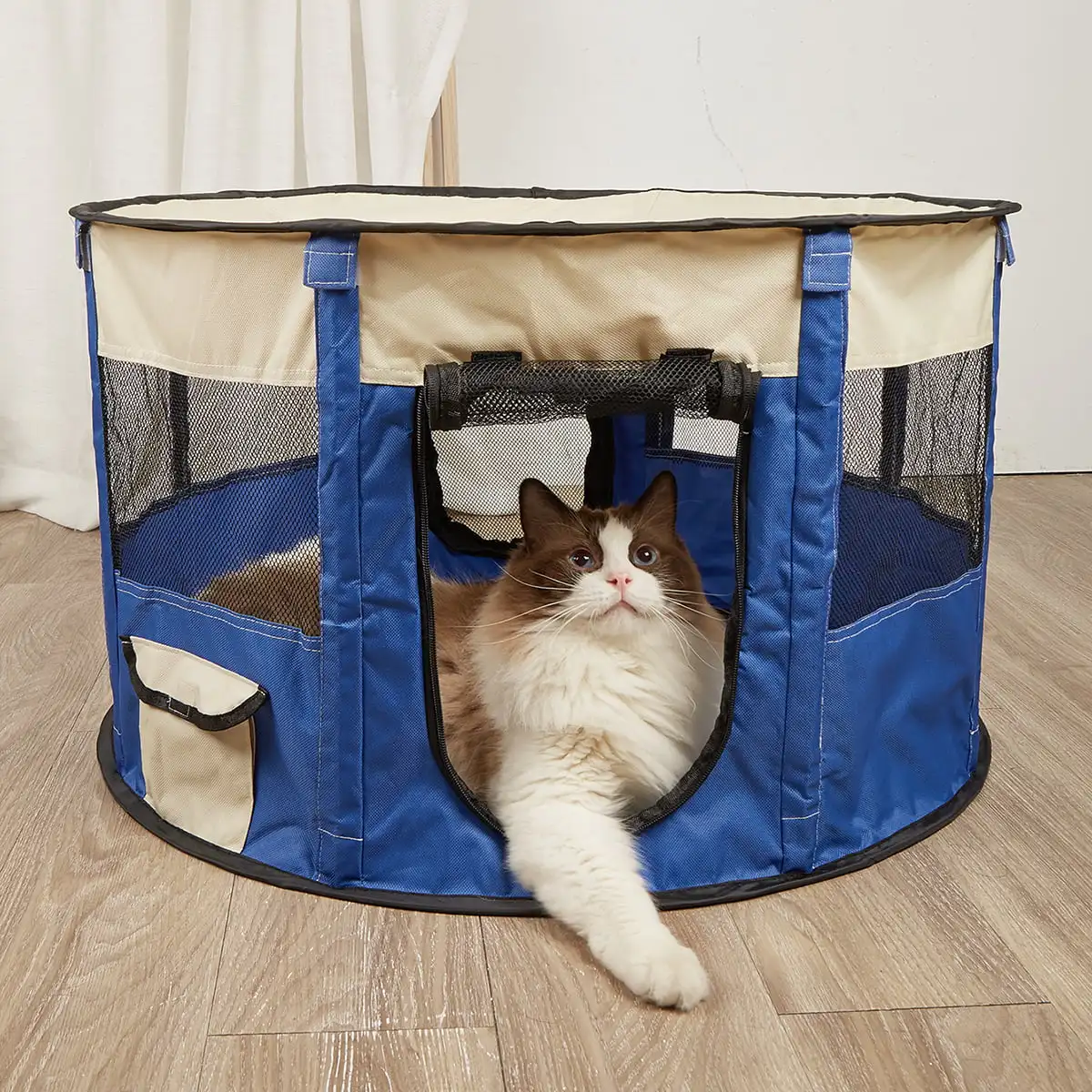 

27" Round Pet Tent Pet Playpen for Dog and Cat Blue