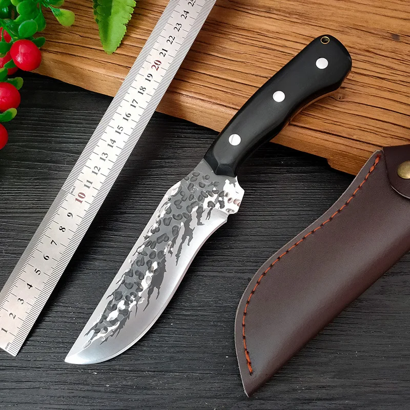 

Охотничий нож мясника, кованый кухонный шеф-нож из нержавеющей стали для кемпинга, выживания, обвалки фруктов, мяса, мяса