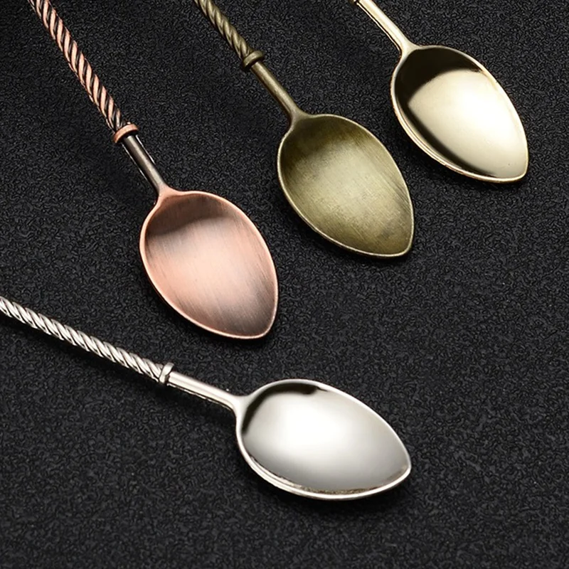 Набор из 4 ложек для кофе и чая в стиле ретро 3 дюйма