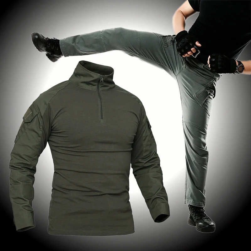 

Summer Mens Tactical Clothing Set Hiking Men's Tracksuit Camouflage Sportswear Breathable Hiking Suits Cargo Pants Fishing Shirt