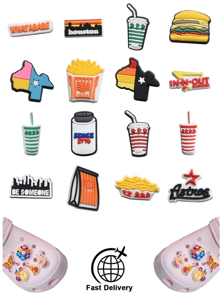 

1Pcs PVC Food for Croc Charm DIY Shoes Accessories Badge Women Clogs Buckle Kids Pins Decoration Jeans X-mas Gift Dropshipping