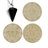 wooden pendulum board moon sun star altar divination carven plate dreamy meditation 12 constellation divination pendulum board