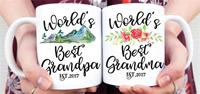 custom year grandpa grandma papa mug tea cups beer cups ceramic coffee cups set of 2 mugs grandparent mugs you can personalize