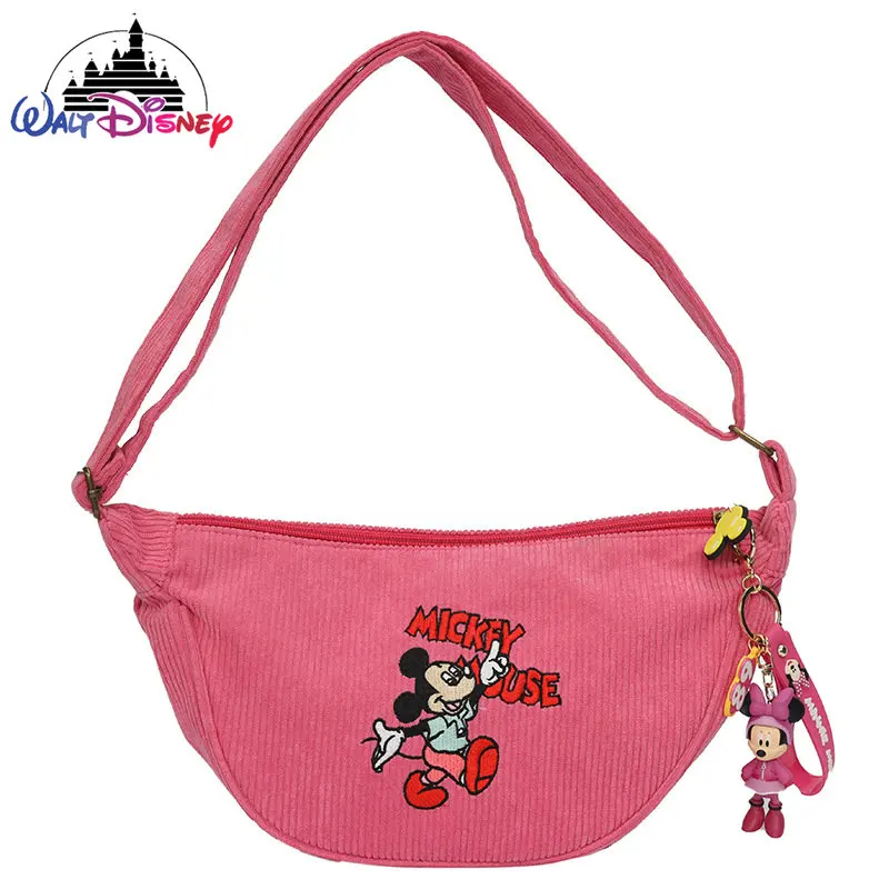 Disney Mickey New Women's Shoulder Bag Cartoon Embroidery Fashion Women's Shoulder Crossbody Bag High Capacity Women's Bag