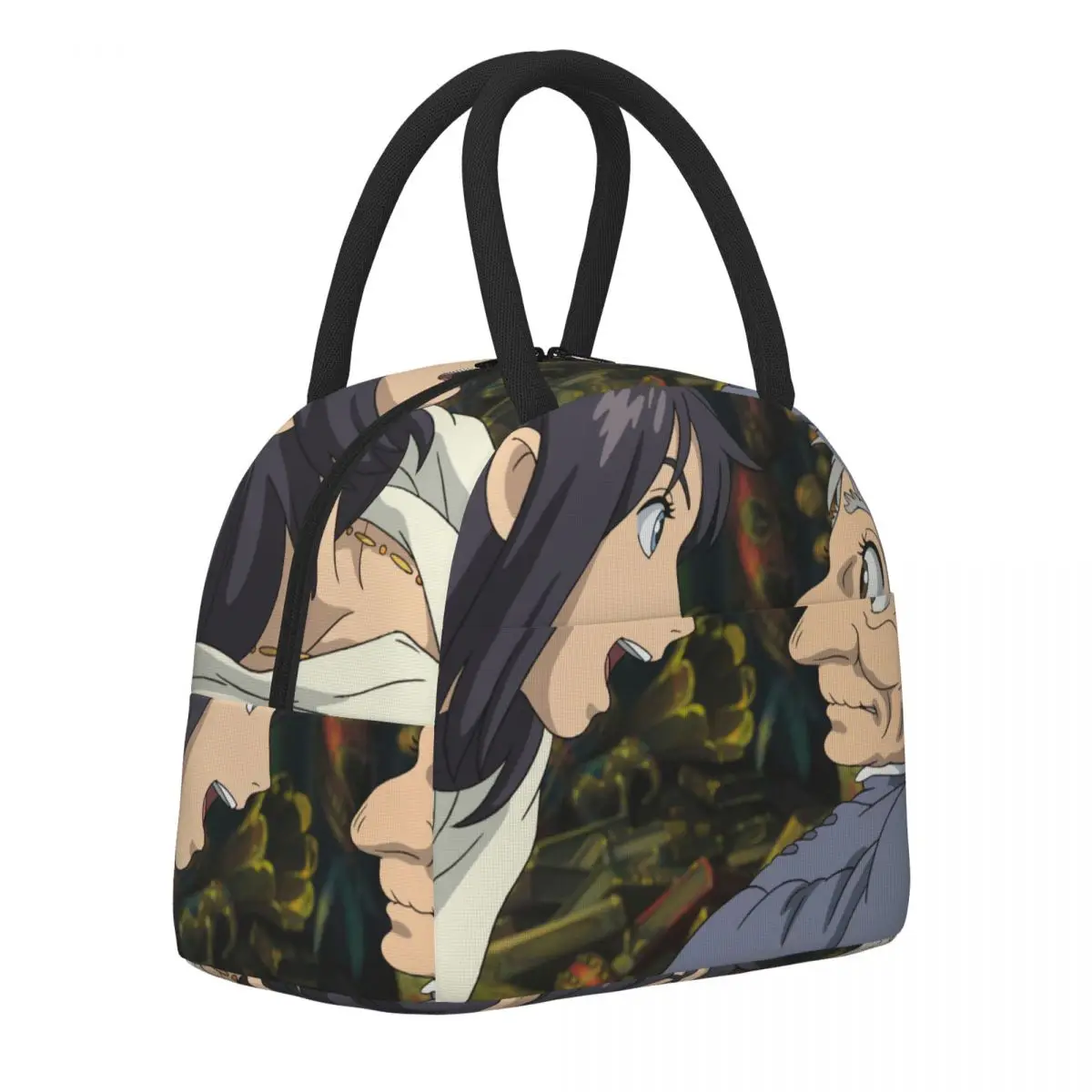 

Howls Moving Castle Lunch Bag Howl and Grandma Sophie Portable Zipper Lunch Box Outdoor Picnic Print Cooler Bag Tote Food Bags