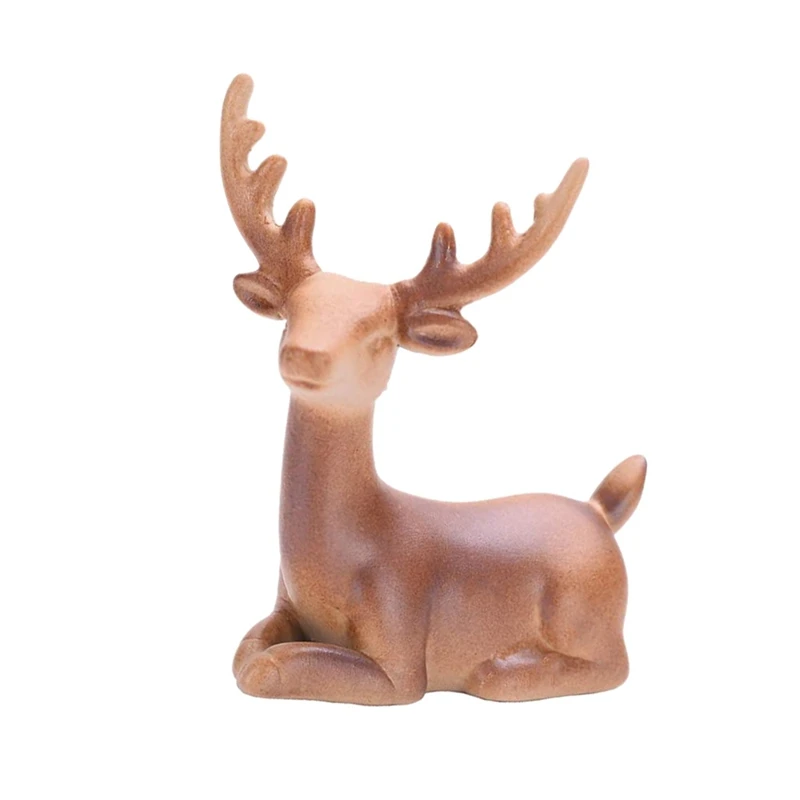 

Скульптура животного, керамическая сидячая статуя модели, мини бонсай, Декор, настольное украшение дзен для дома