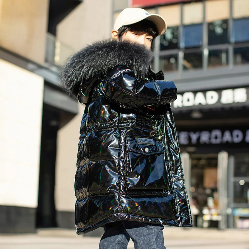 

Children's Down Jacket for Boys 2022 New Boys' Medium and Long Jacket Korean Winter Thickened Jacket Fashion Brand Genuine Fur