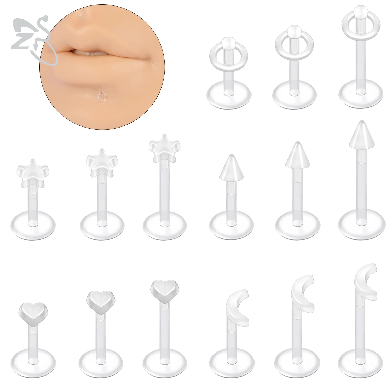 5 шт./партия серьги-гвоздики для губ 16 г