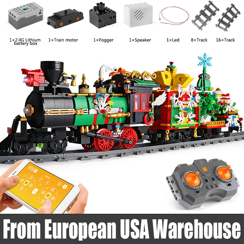 

Mould King 12012 Technical Toys The APP Motorized Christmas Train Model Building Blocks Assembly Bricks Toy Kid Christmas Gifts