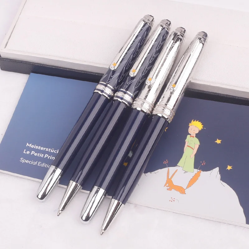 

Little Prince and Fox Dark Blue Monte MB Ballpoint Rollerball Fountain Pen Luxury Blance Stationery with Serial Number 163