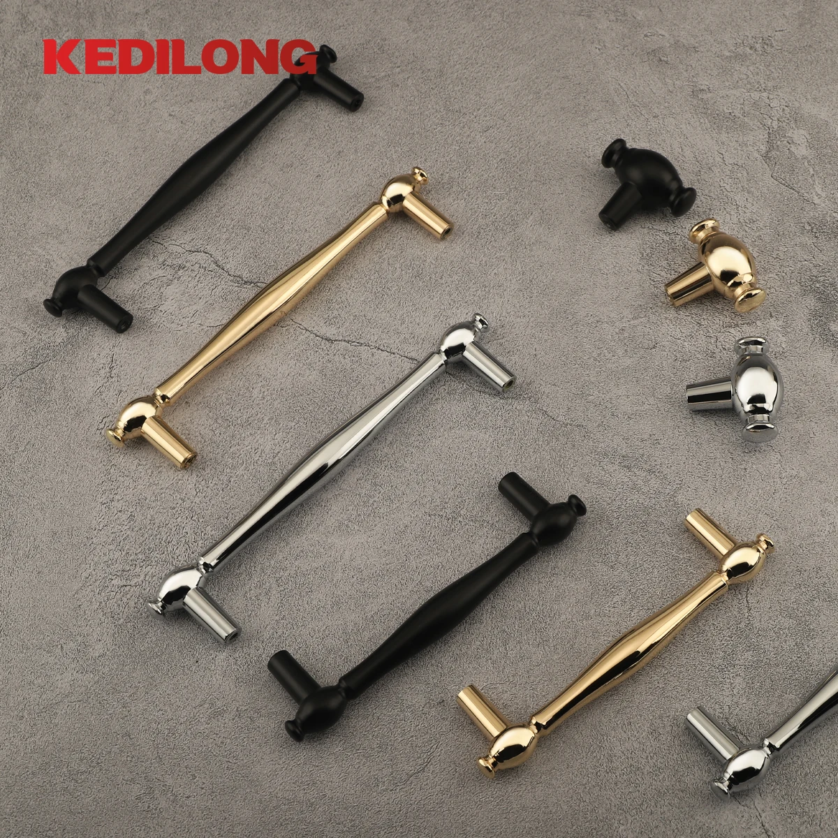 

Furniture Hardware Modern Simple Polished Gold Handle Silver Cabinet Knob Frosted Black Drawer Handle Cabinet Handle