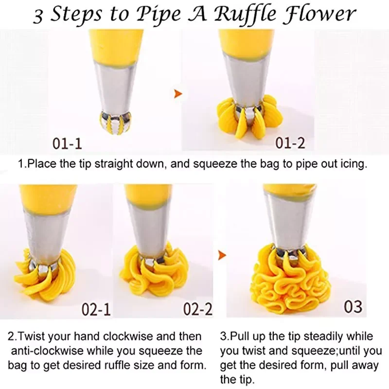 

Russian Tulip Icing Piping Nozzles Pastry Cream Tips Stainless Stee Nozzleb Set Confectionery Bakeware Baking Cake Tools