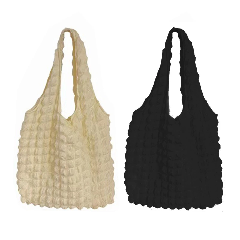

Cute Pleated Women Shoulder Bags Large Capacity Female Vest Underarm Bag Tote Small Tote Shopping Bag Handbags Сумка Женская