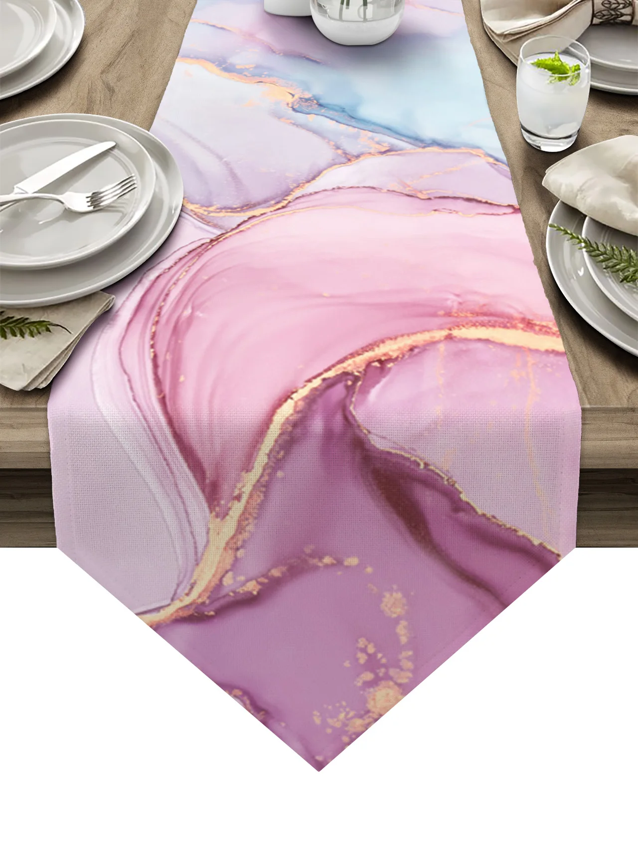 

Marble Gradient Pink Table Runners Wedding Table Decoration Tablecloth Holiday Party Dining Decor Table Cover
