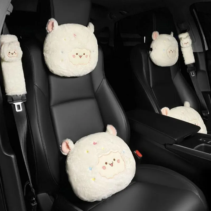

2021 New Arrival Cartoon Cute Star Sheep Plush Lumbar Support Car Headrest Neck Pillow Decorations